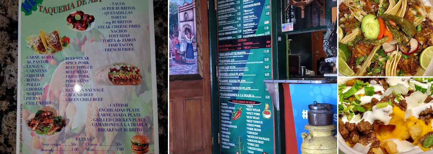 Taqueria El Cruzero Menu