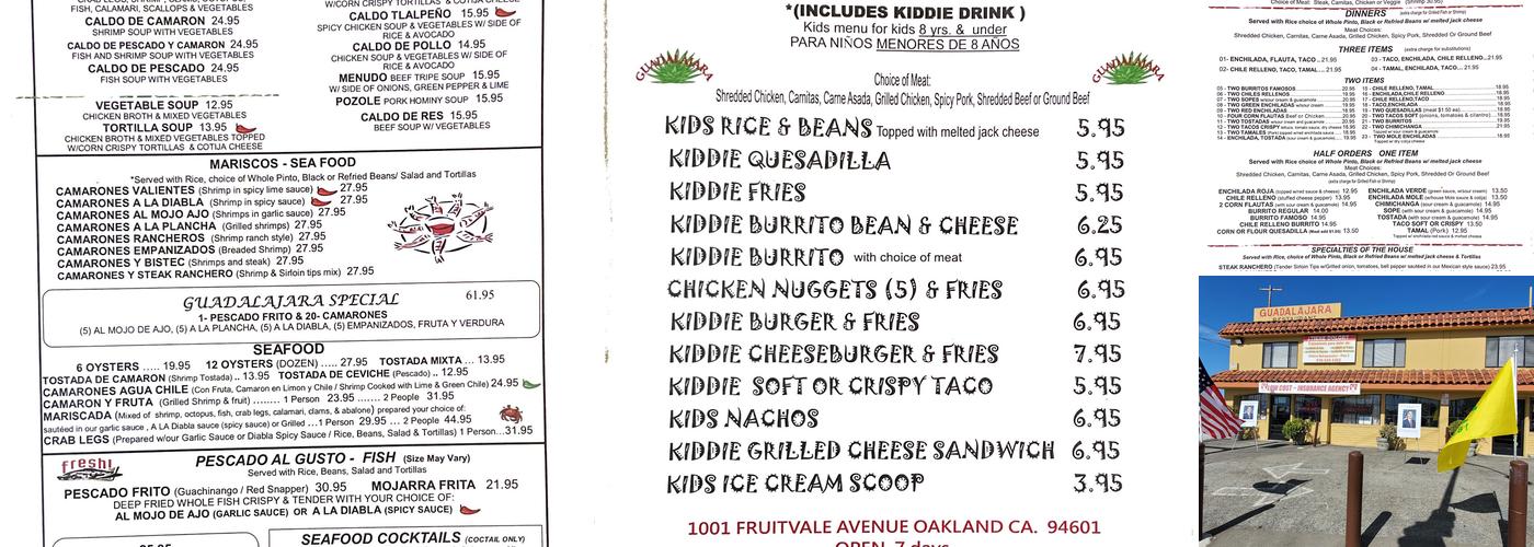 Guadalajara Menu