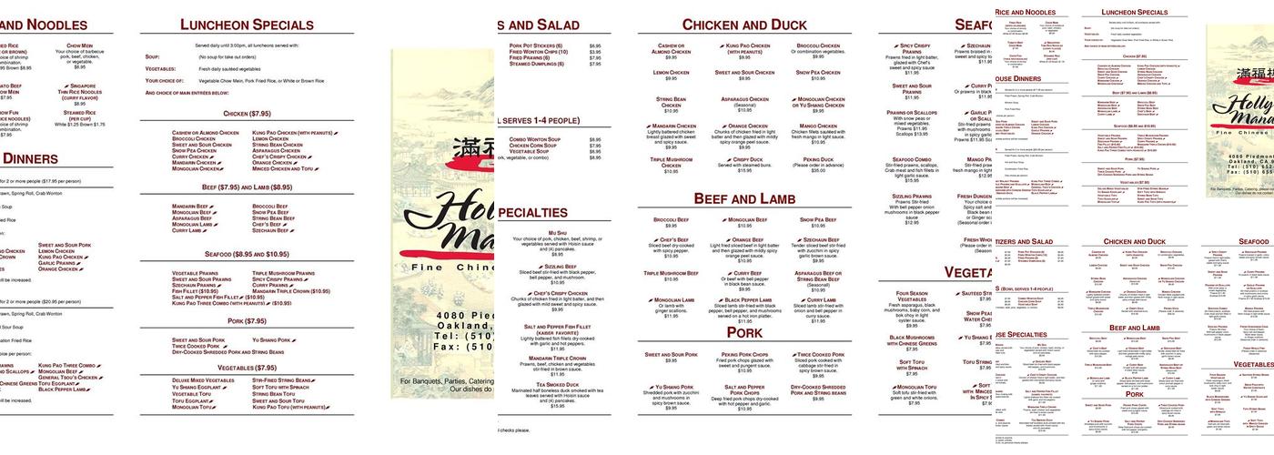 Holly's Mandarin Menu