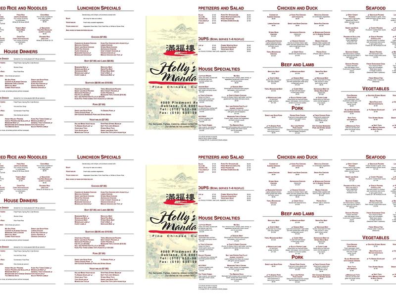Holly's Mandarin Menu