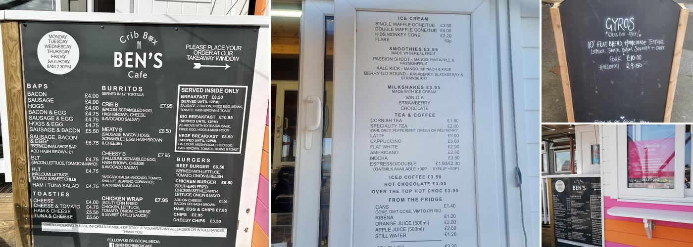 Ben's Crib Box Cafe Menu