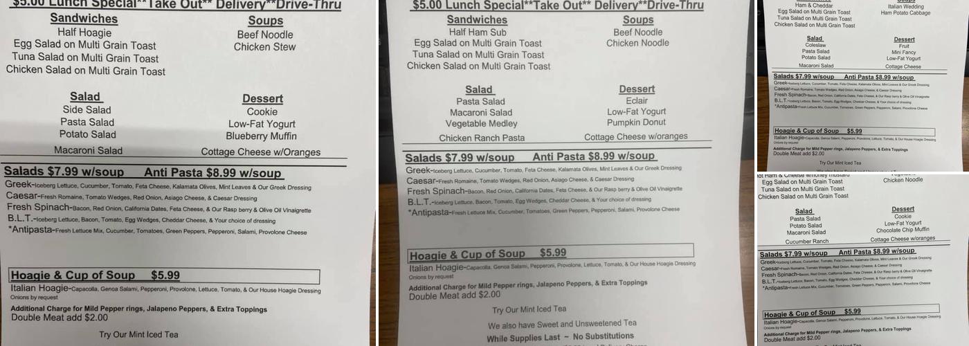 Yum Yum's Bagel Cafe Menu