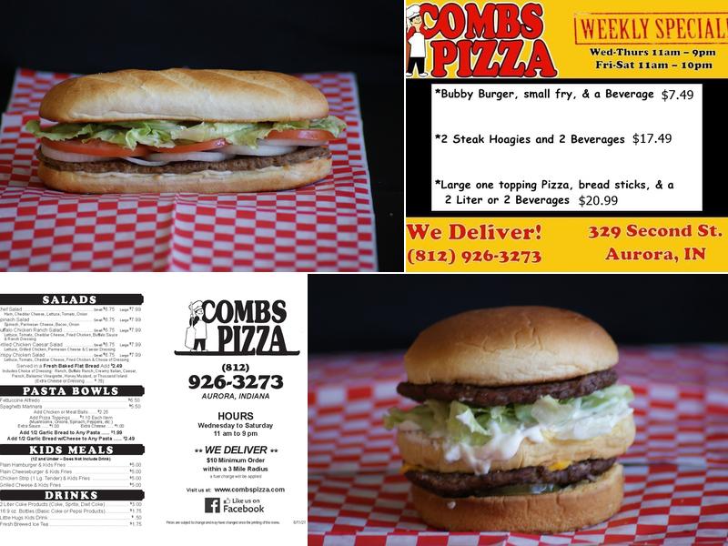 Combs Pizza Menu
