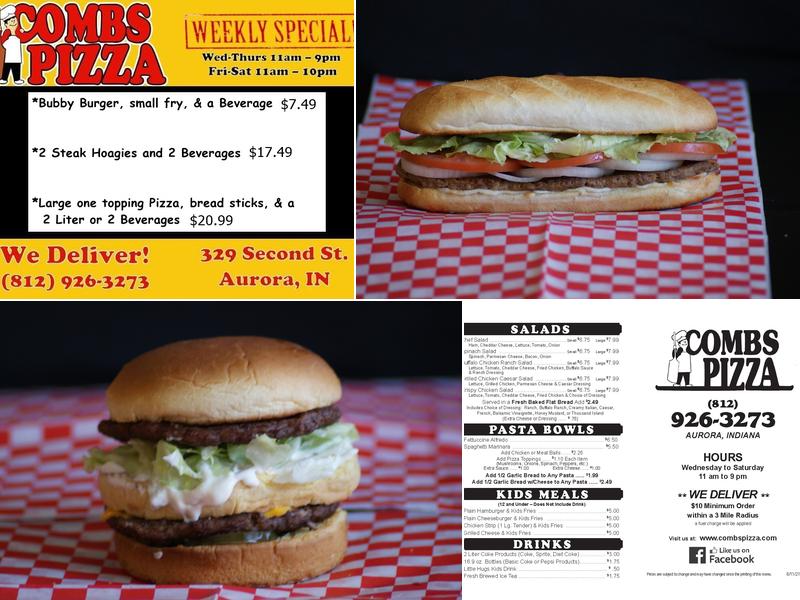 Combs Pizza Menu