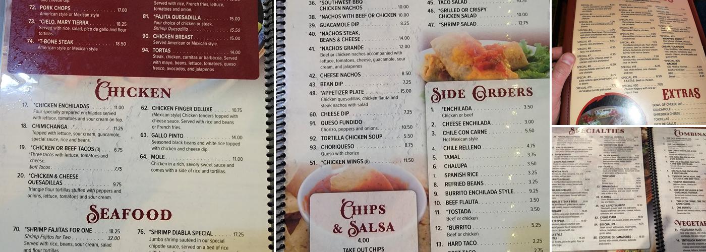 Old Mexico Menu