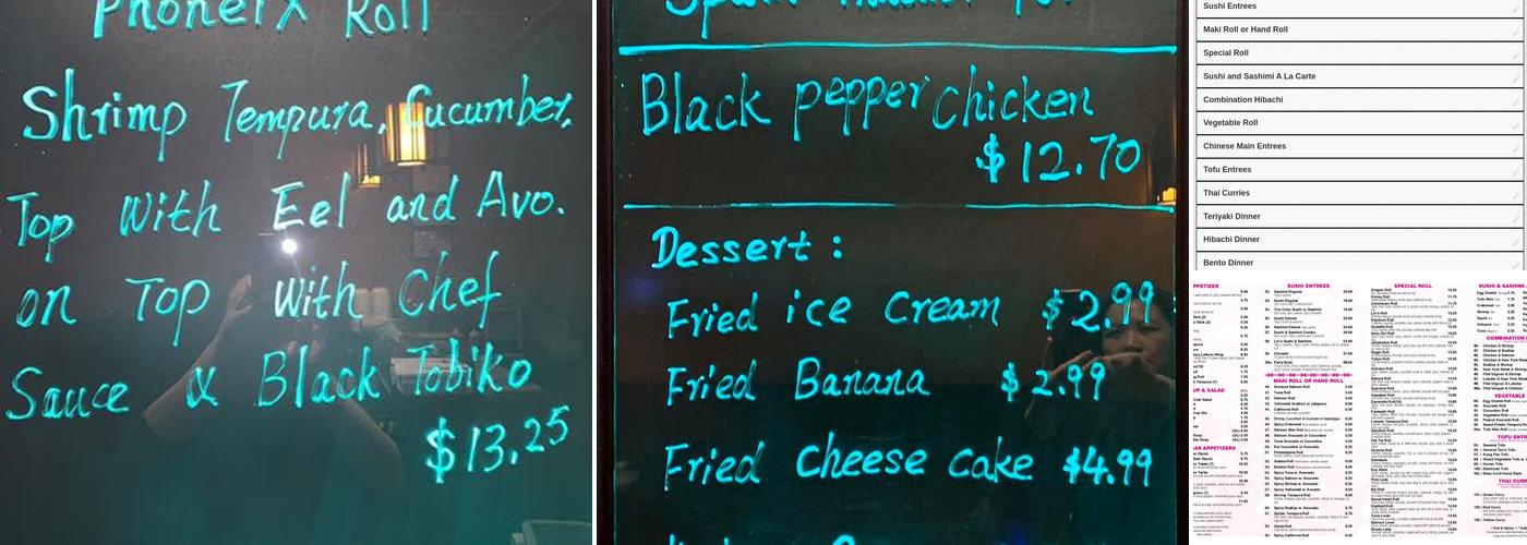 Lin's Asian Restaurant Menu