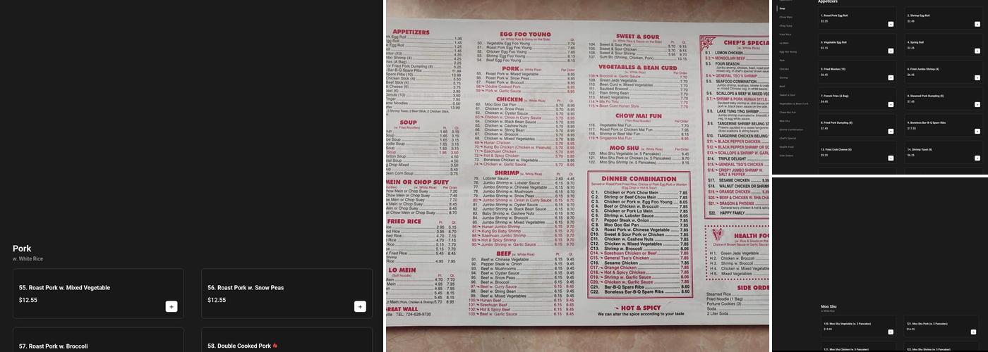 Great Wall Chinese Restaurant Menu