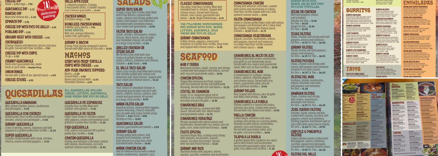 Tequila's Mexican Restaurant Menu