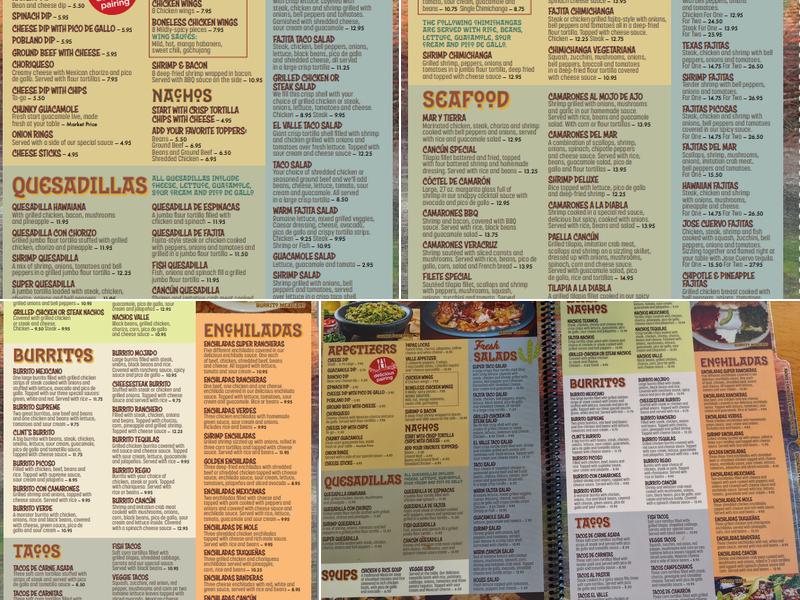 Tequila's Mexican Restaurant Menu