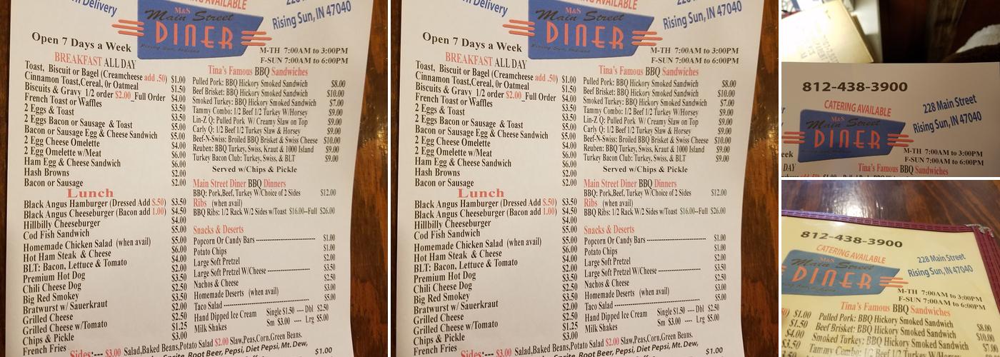 Snack Shack Menu