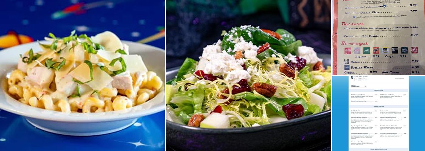 Alien Pizza Planet Menu