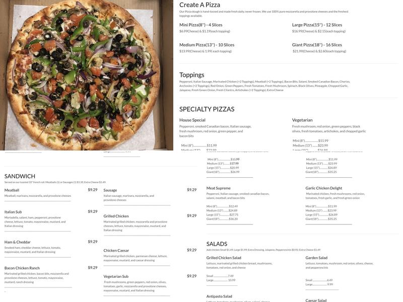 Pizza Boy Menu
