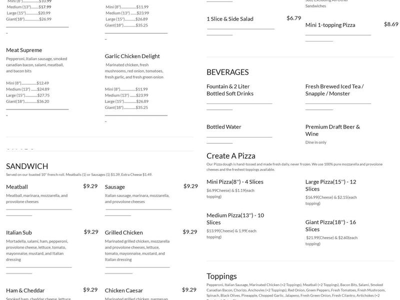 Pizza Boy Menu