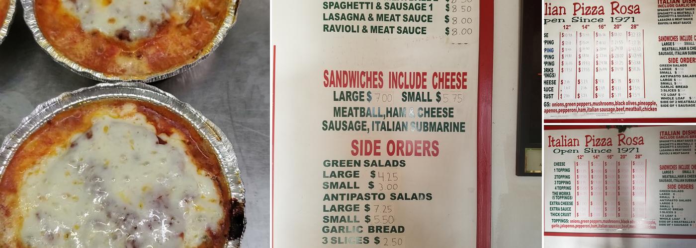 Italian Pizza Rosa Menu