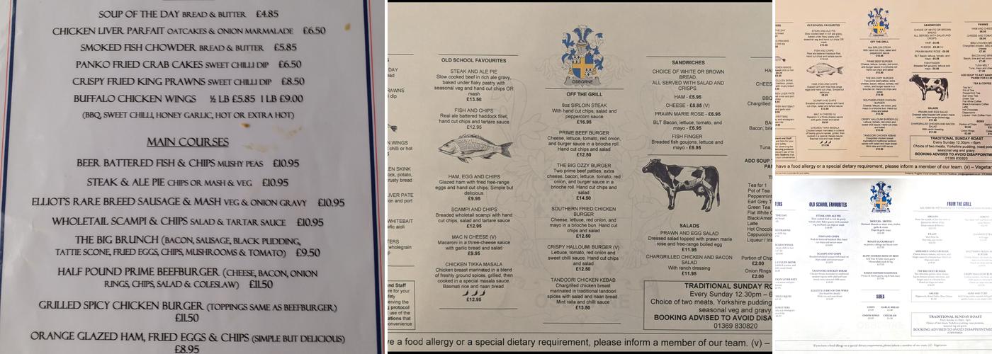 The Osborne Menu