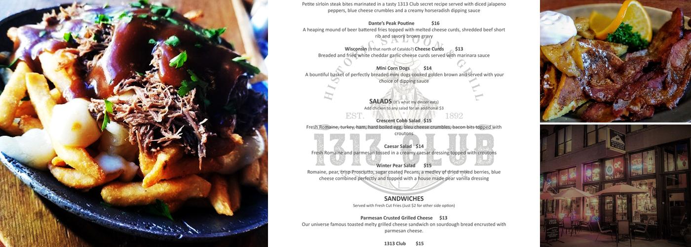 1313 Club Menu