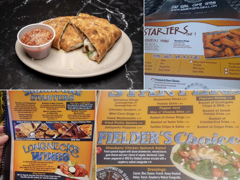 Longnecks Sports Grill Menu