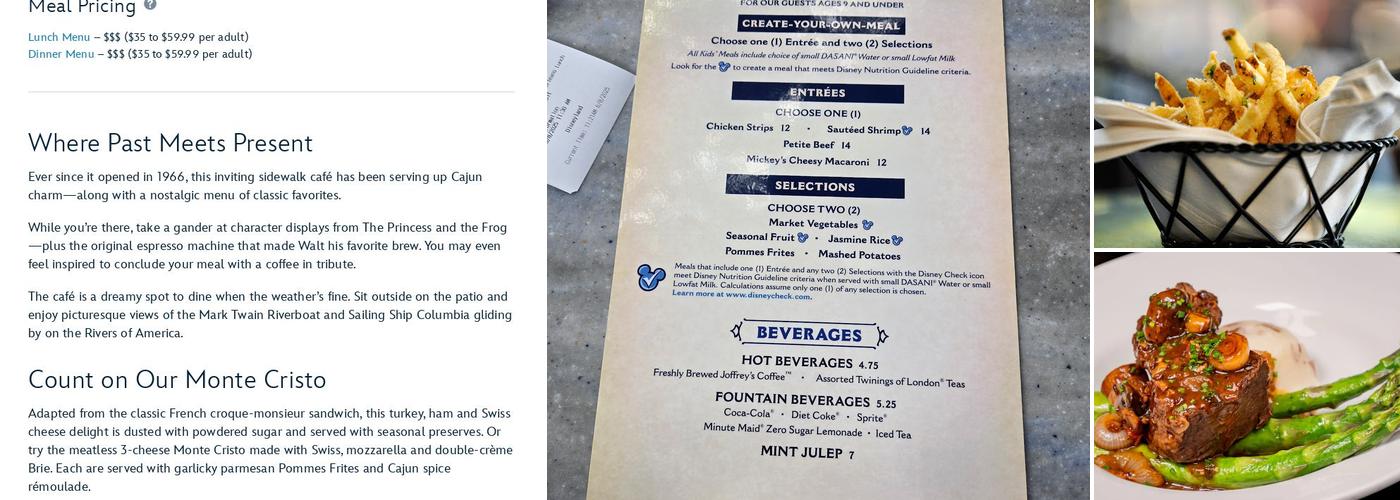 Cafe Orleans Menu