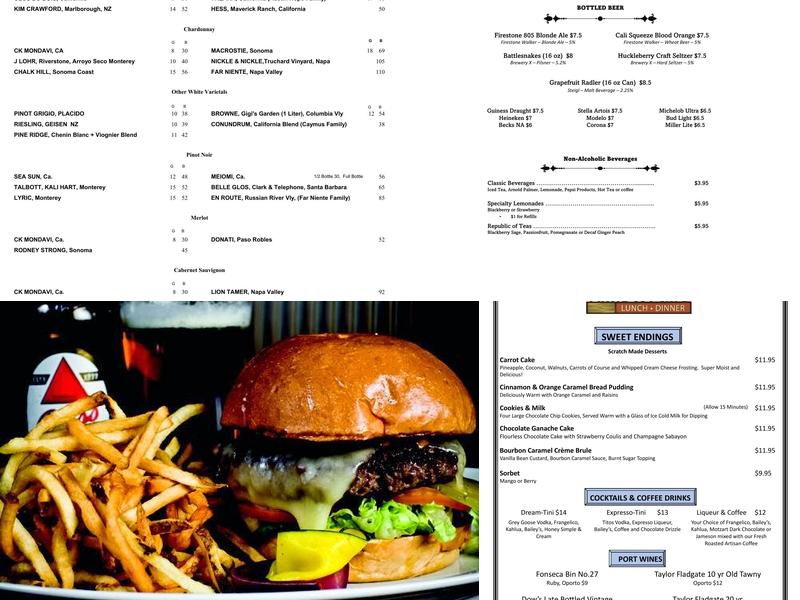 Prime Cut Café Menu