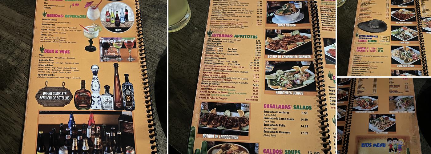 El Nopal Restaurante Menu