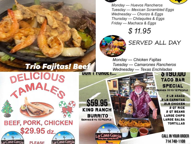 La Casa Garcia Menu