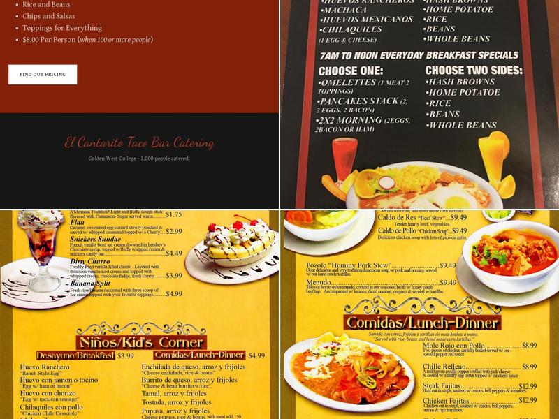 El Cantarito Menu