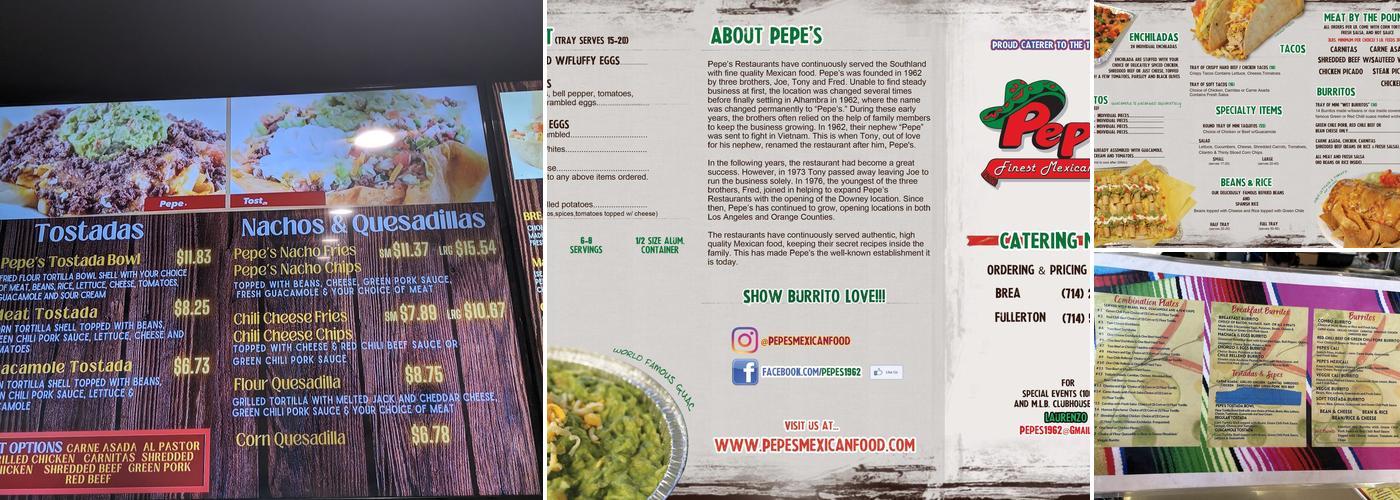Pepe's Menu
