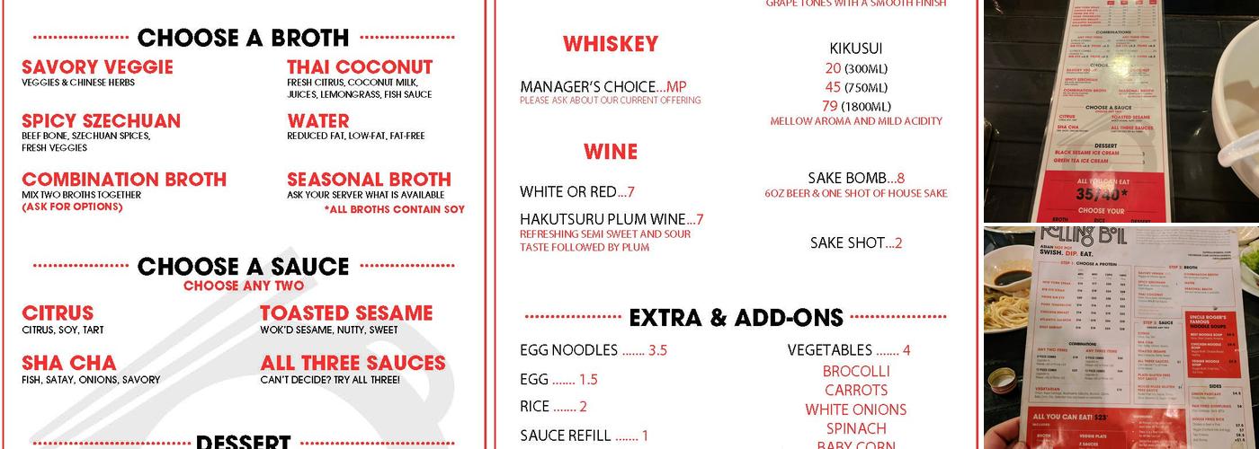 Rolling Boil Menu