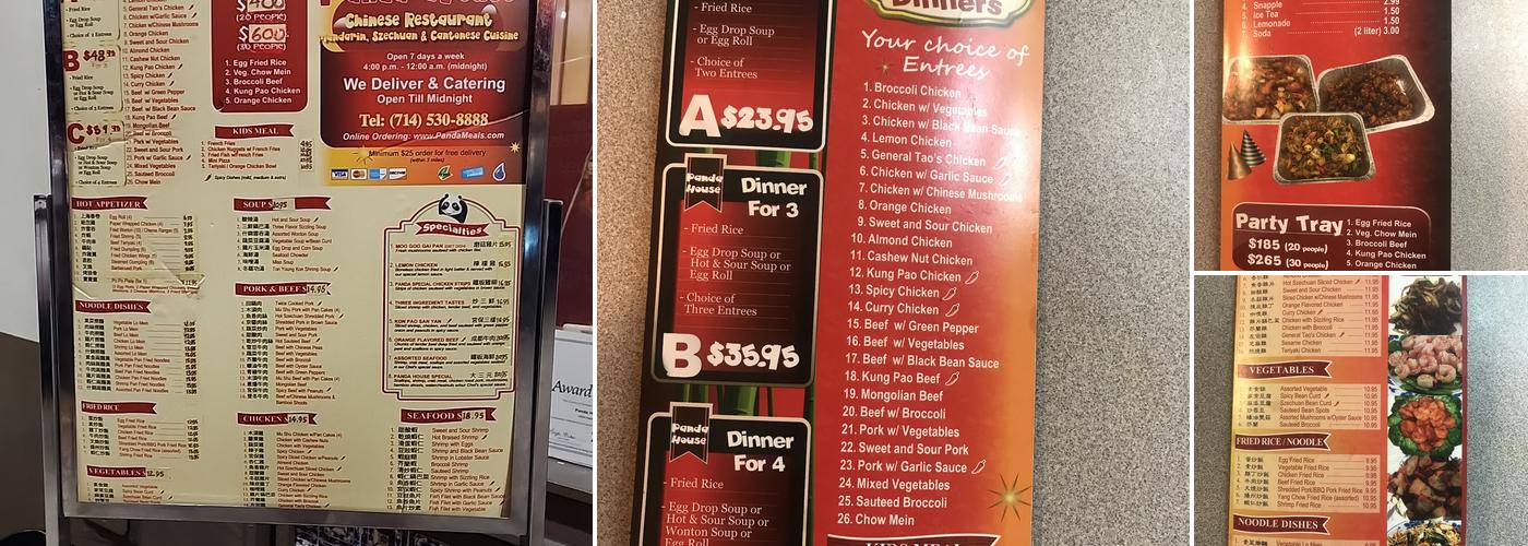 Panda House Restaurant Menu