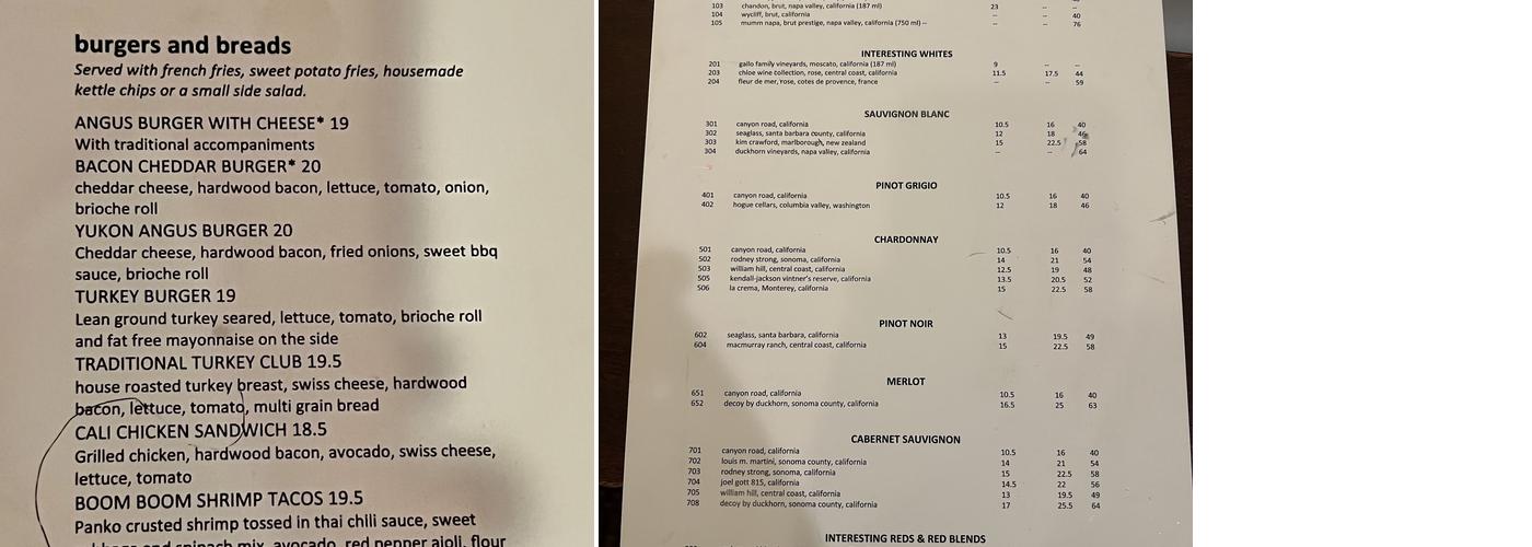 Bistro Danielle Menu