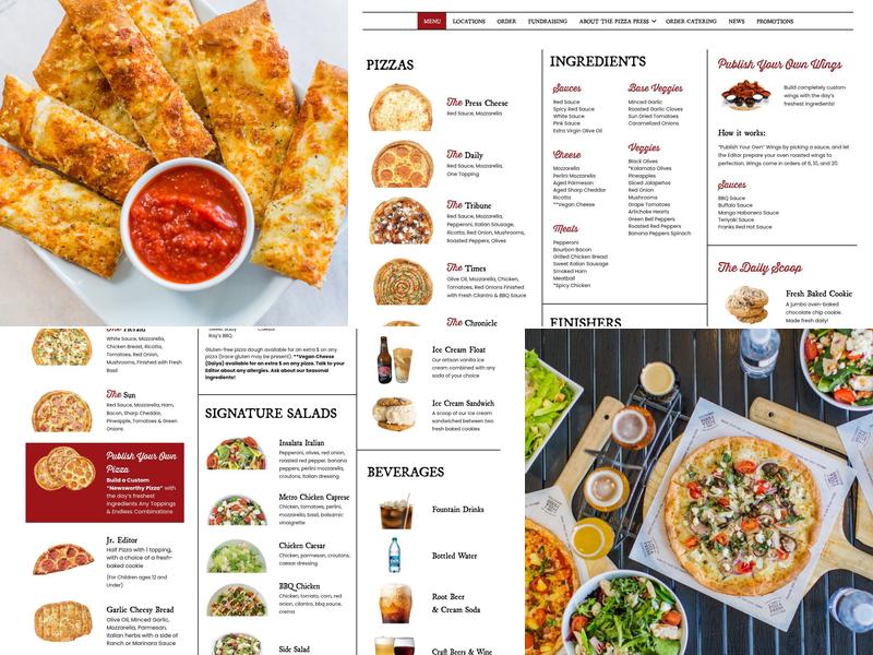 The Pizza Press Menu