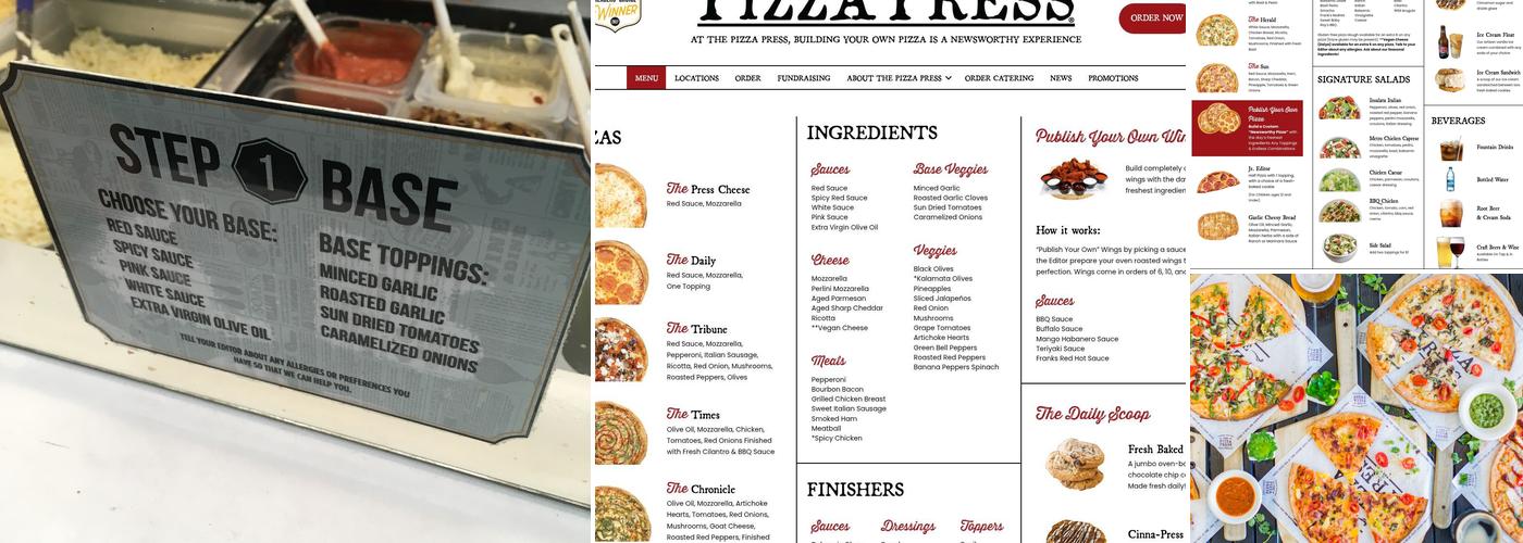 The Pizza Press Menu