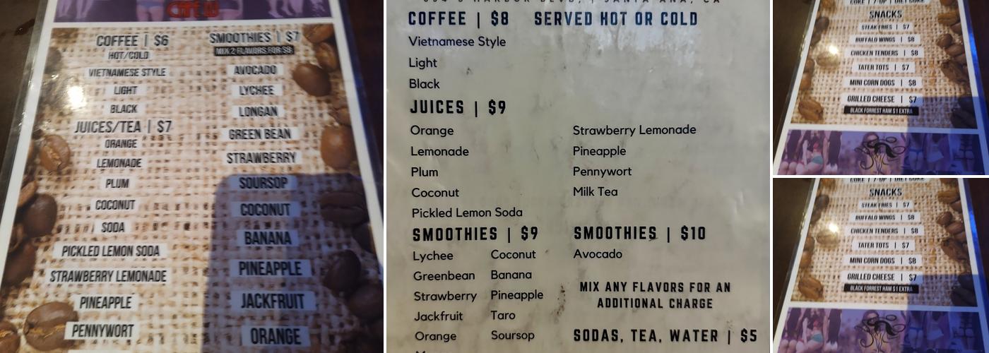 Cafe Lu Menu