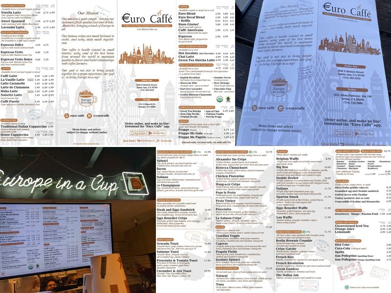 Euro Caffe Menu