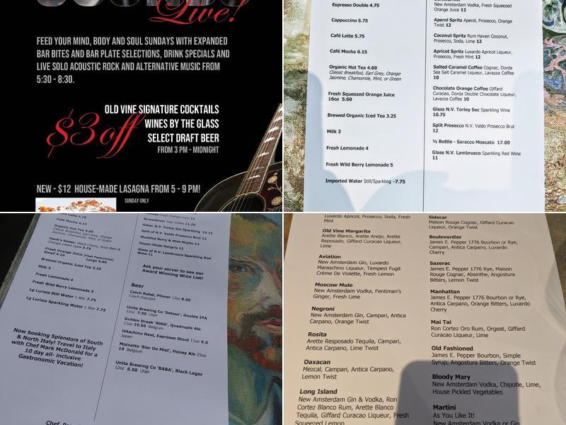 Old Vine Kitchen & Bar Menu