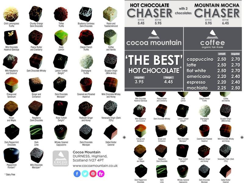 Cocoa Mountain Balnakeil Menu