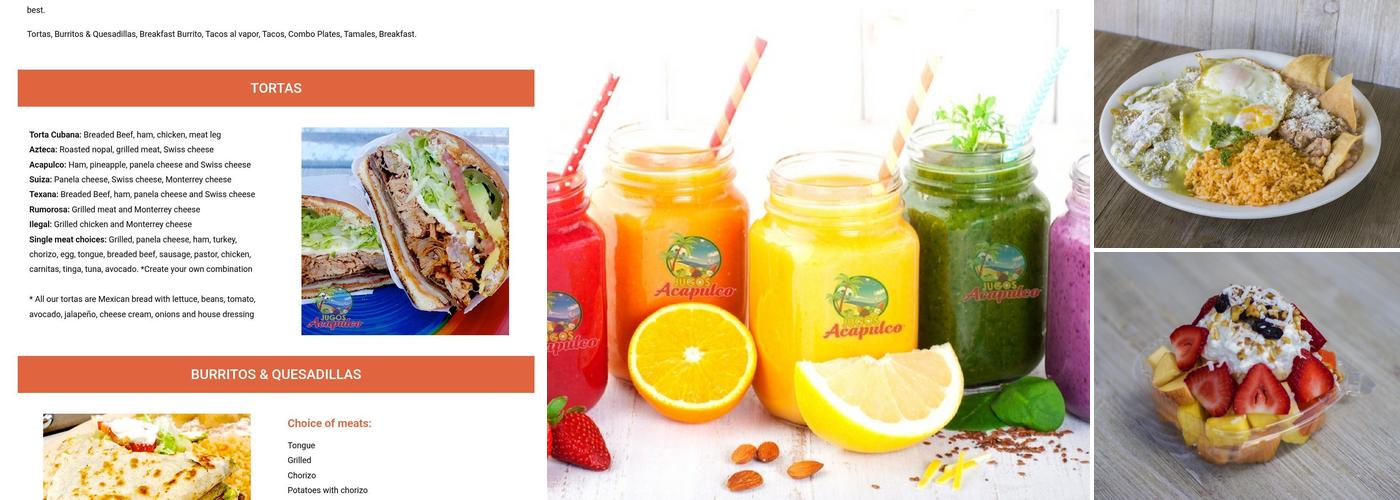 Jugos Acapulco Menu