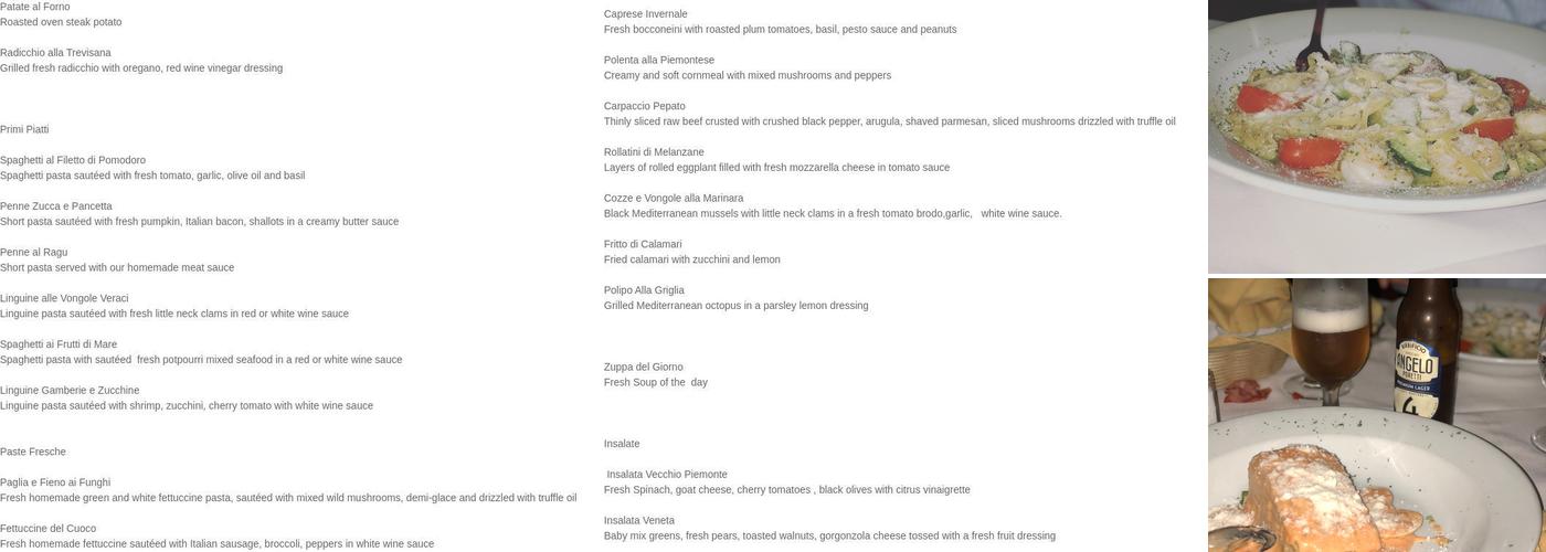 Osteria Vecchio Piemonte Menu