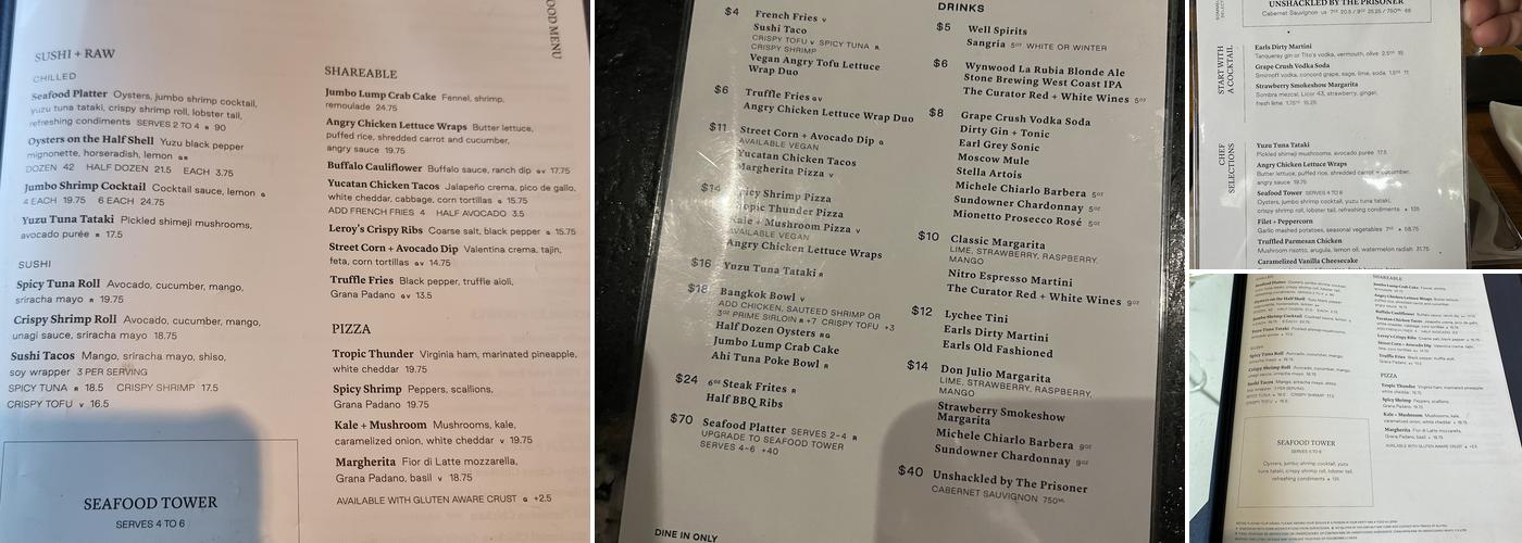 Earls Kitchen + Bar Menu