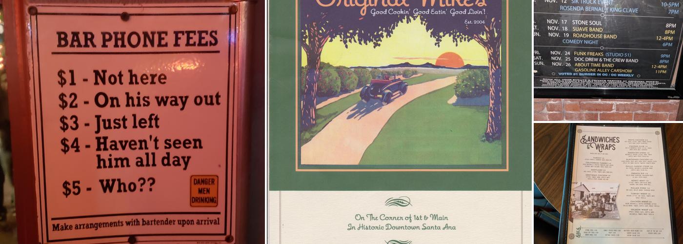 Original Mike's Menu