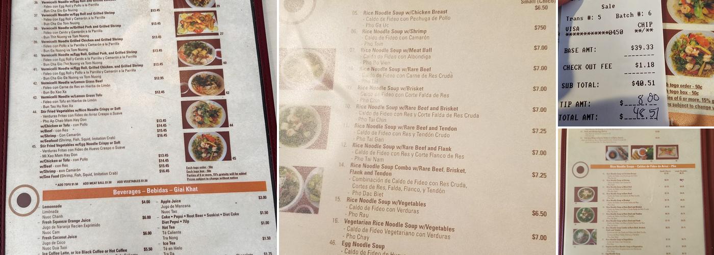 828 Pho Menu
