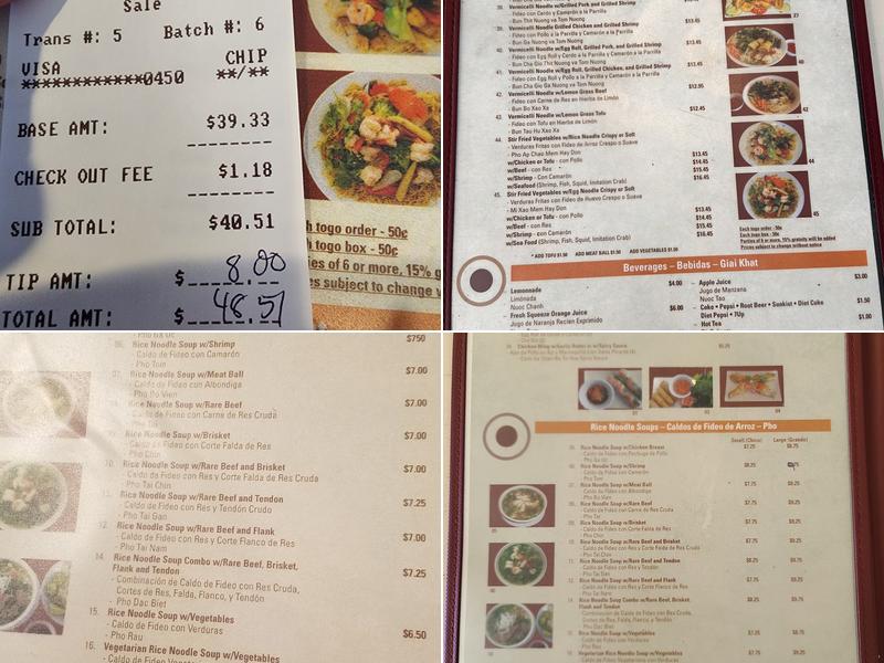 828 Pho Menu