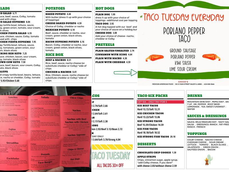 Chico's Menu