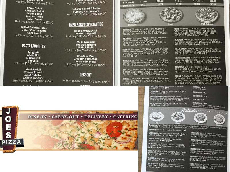 Joe's Pizza & Pasta Menu