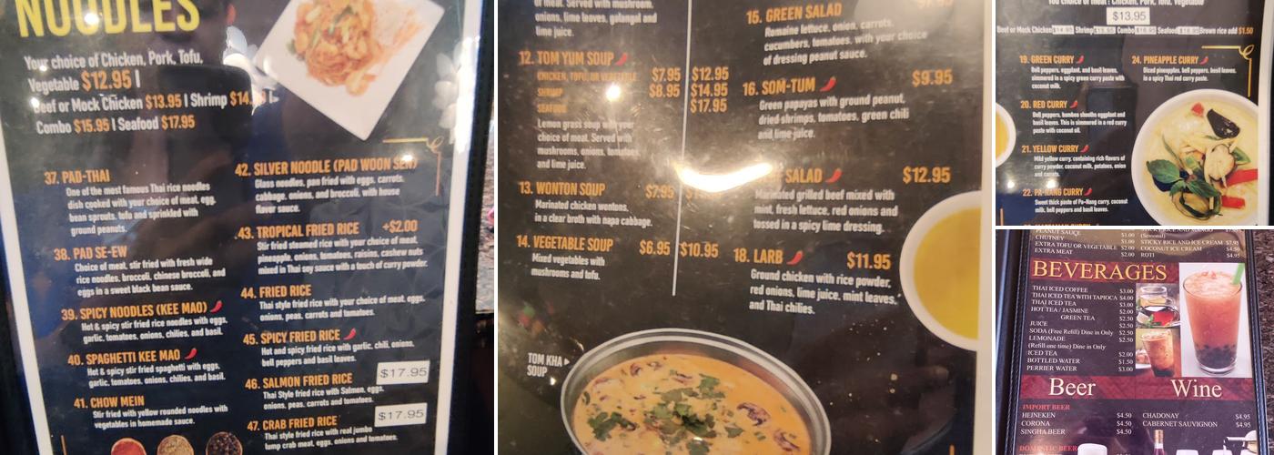 Angel | Thai Cuisine Menu