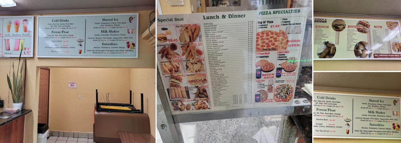 Sam's Pizza Menu