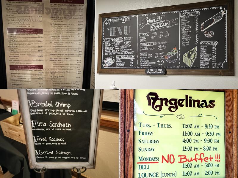 Angelina's Spaghetti House Menu