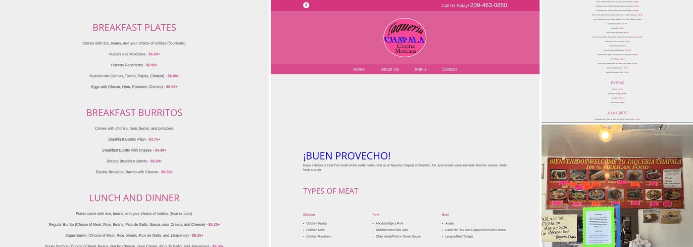 Taqueria Chapala Menu