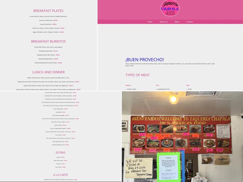 Taqueria Chapala Menu