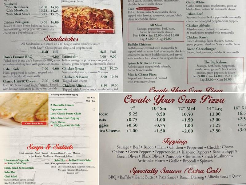 Classic Pizza & Pasta Menu